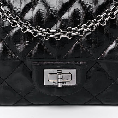 Chanel Metallic Calfskin Striped 2.55 Reissue 226 Flap Black 8 of 15