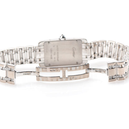Cartier 18K White Gold Diamond Bezel 19mm Tank Americaine Quartz Watch 6 of 7