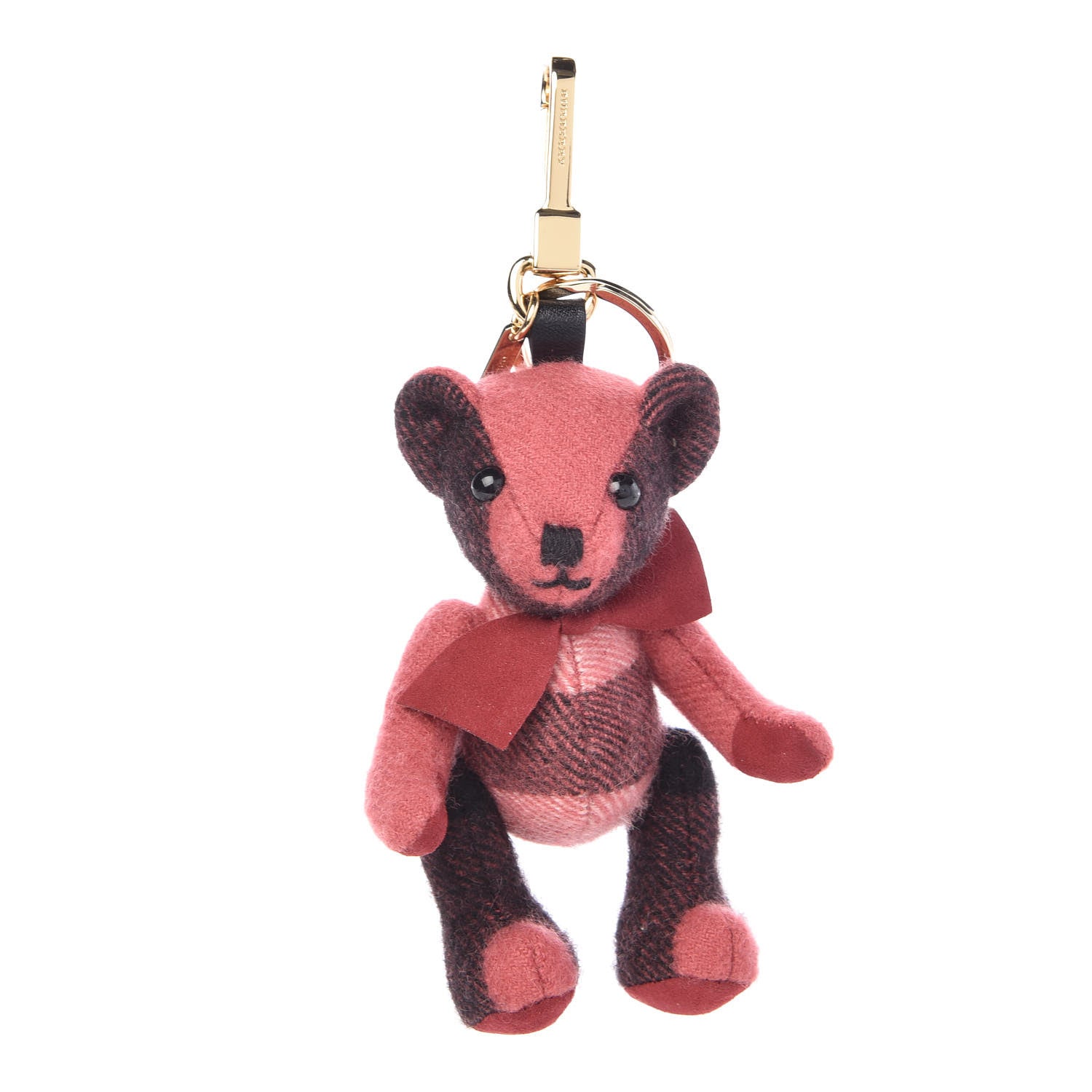 Burberry Cashmere Check Thomas Bear Charm Blush Pink 1 of 2