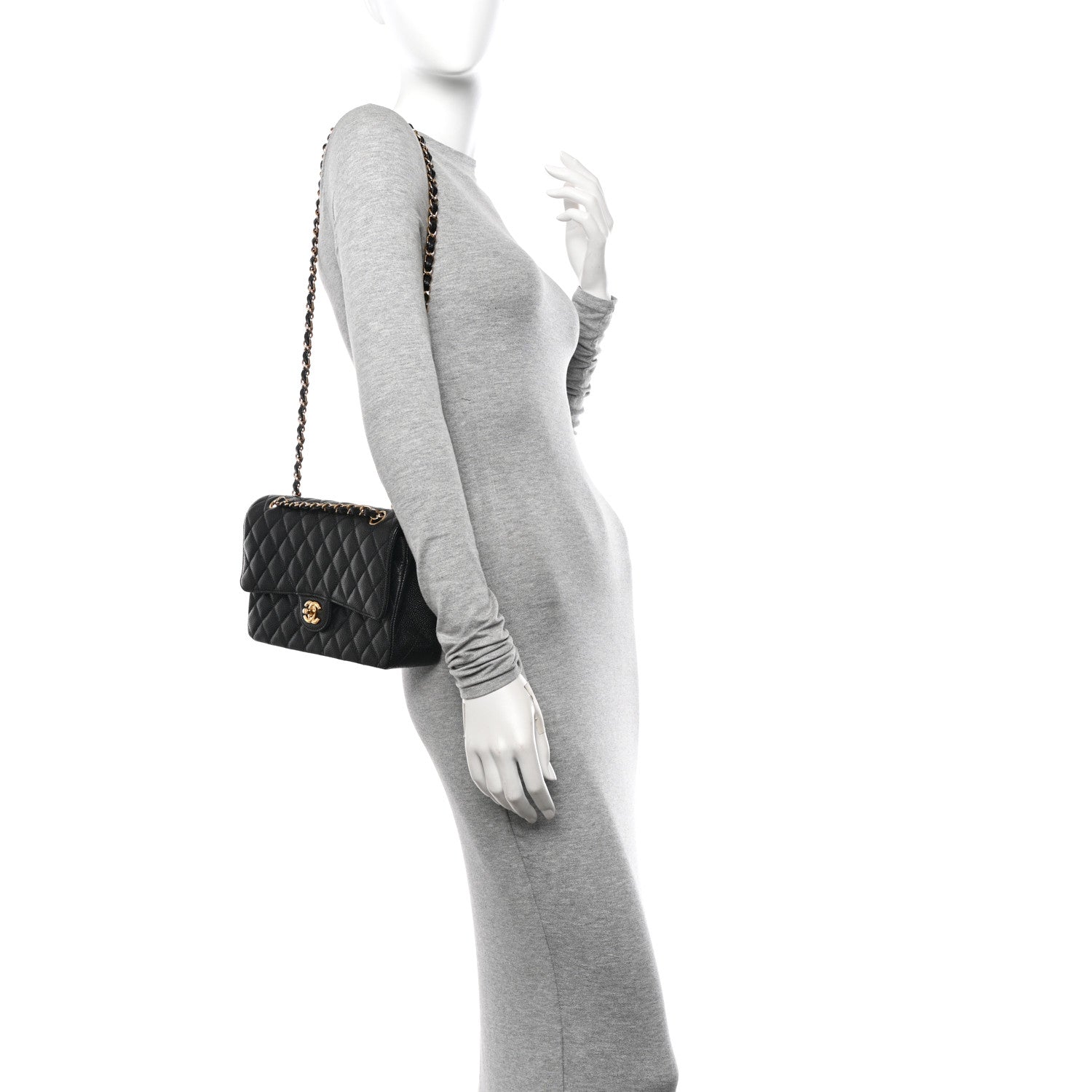 Chanel Caviar Quilted Medium Double Flap Black 2 of 10