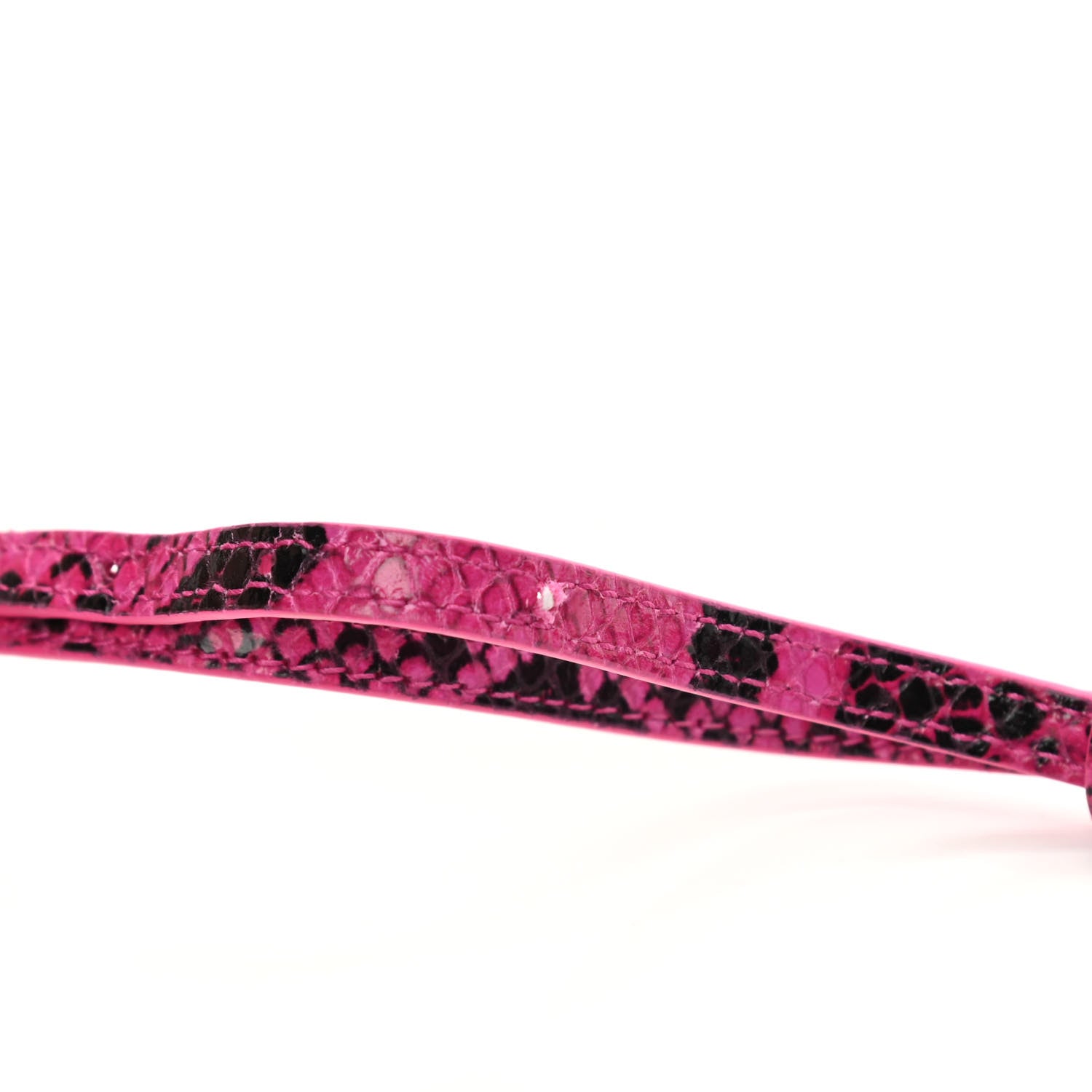 Balenciaga Shiny Calfskin Python Effect Hourglass Top Handle Bag Mini Fuchsia Black 11 of 12