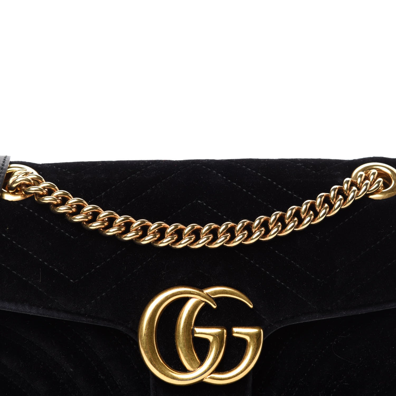 Gucci Velvet Matelasse Small GG Marmont Shoulder Bag Black 14 of 14