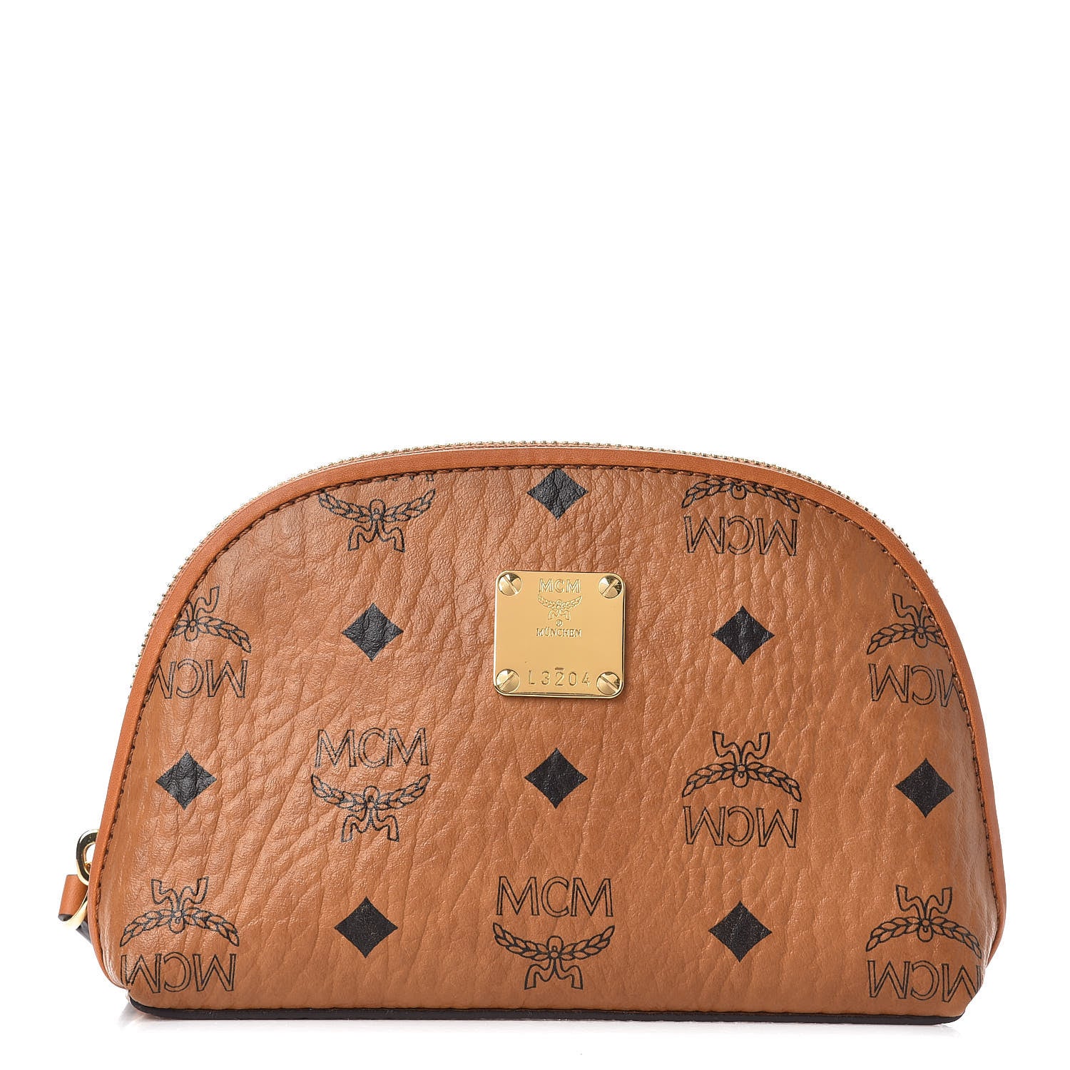 MCM Visetos Heritage Medium Cosmetic Pouch Cognac 1 of 7