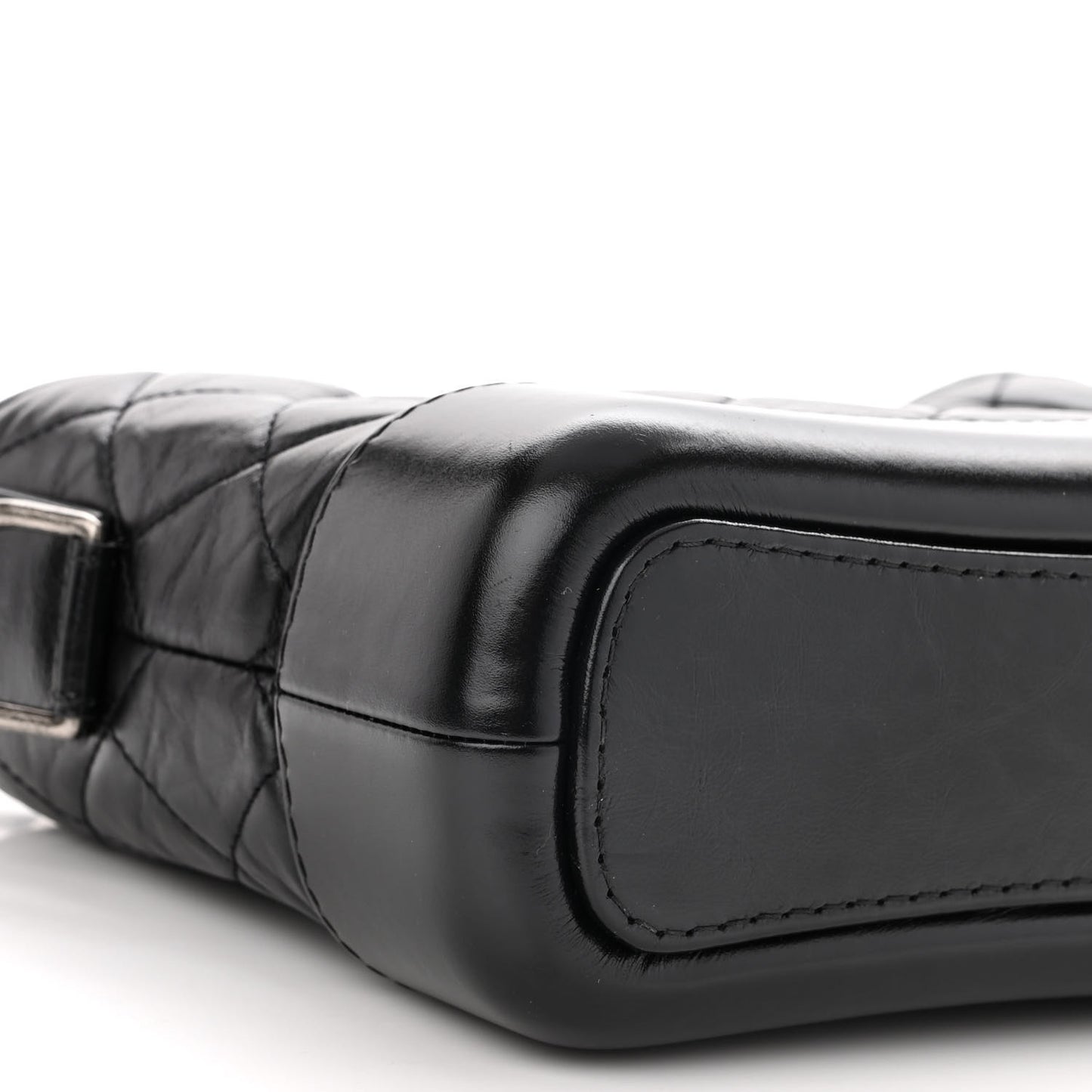 Aged Calfskin Quilted Small Gabrielle Hobo Black