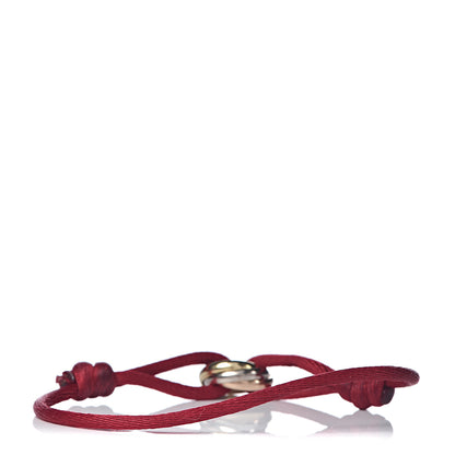 Cartier 18K Pink Yellow White Gold Trinity Cord Bracelet Red 3 of 8