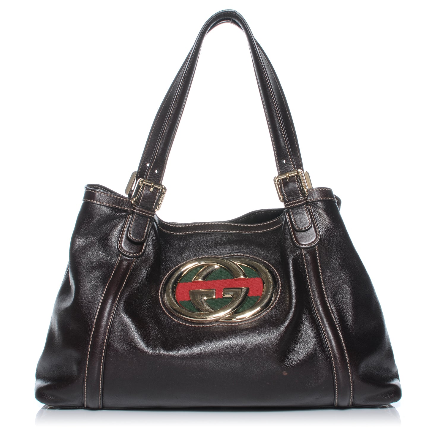 Leather Britt Tote Dark Brown