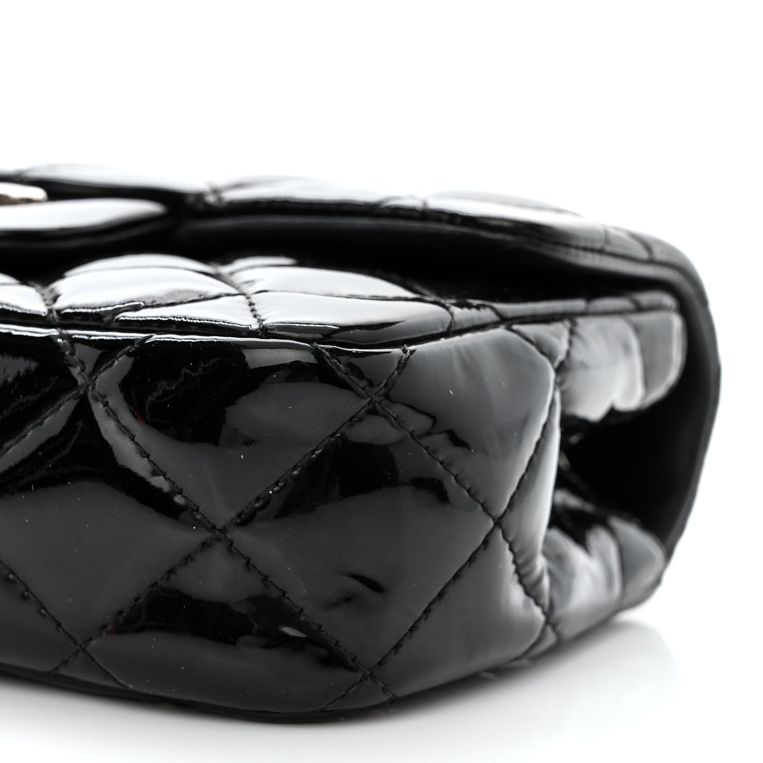 Chanel Patent Calfskin Quilted Extra Mini Rectangular Flap Black 10 of 10