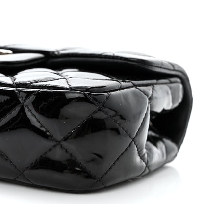 Chanel Patent Calfskin Quilted Extra Mini Rectangular Flap Black 10 of 10