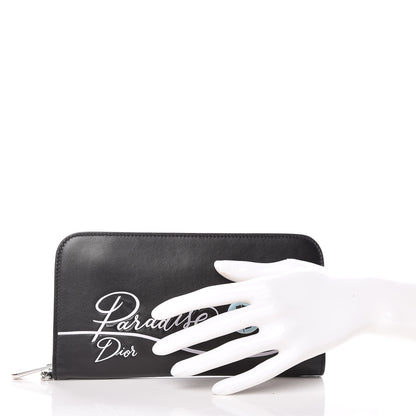 Christian Dior Calfskin Paradise Diorissimo Voyageur Wallet Black 2 of 13