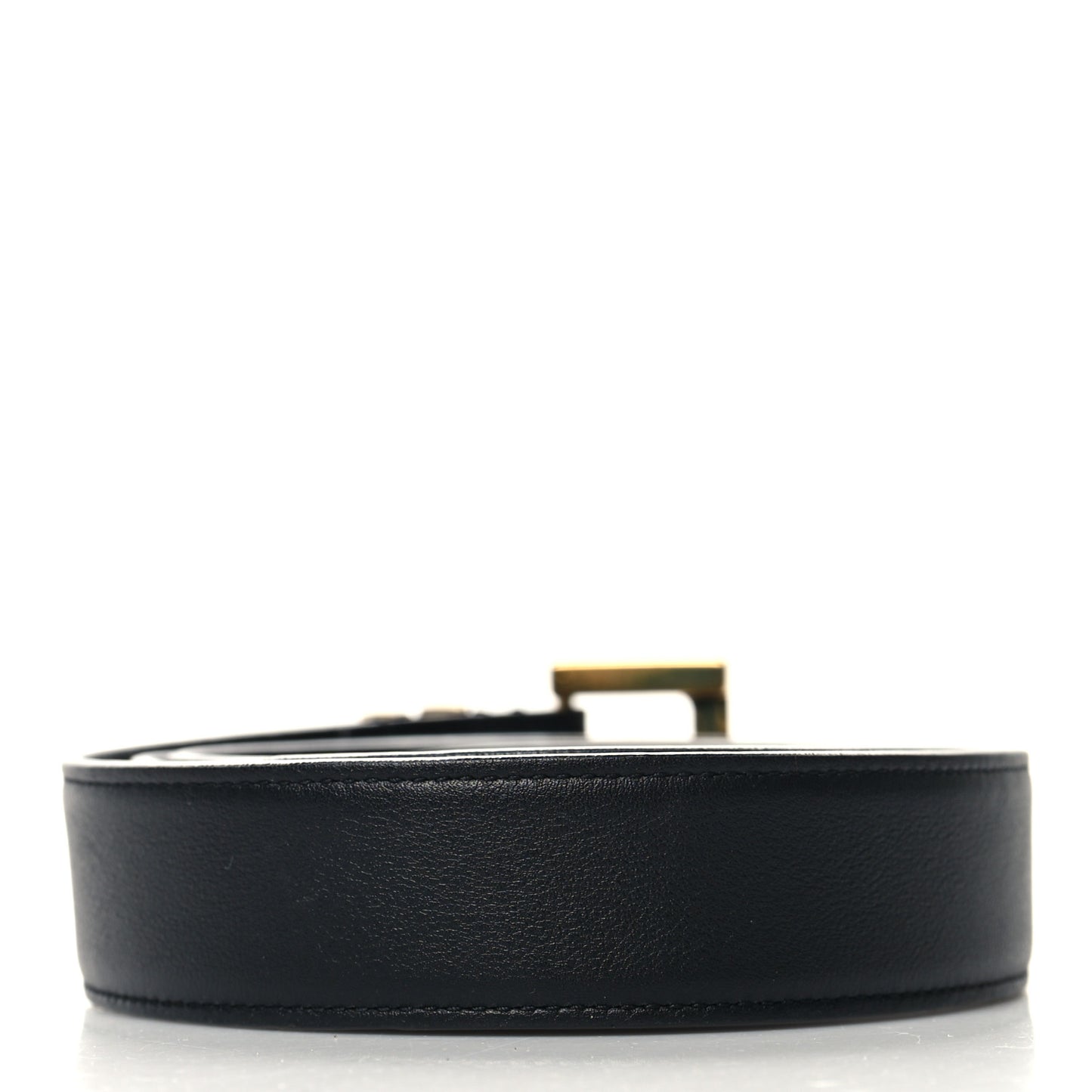 Smooth Calfskin Monogram Square Buckle Belt 100 40 Black