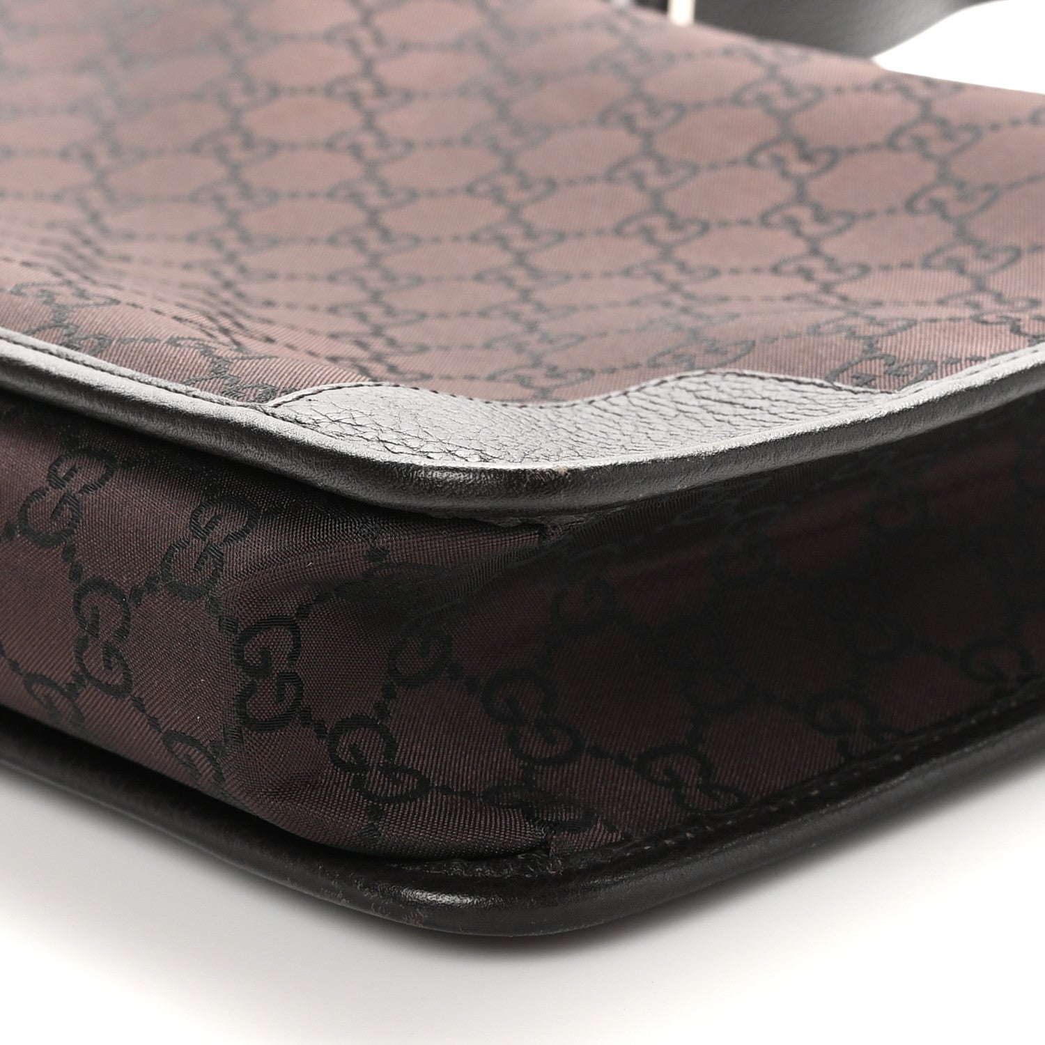 Gucci Nylon Monogram Shoulder Bag  Dark Brown 10 of 11