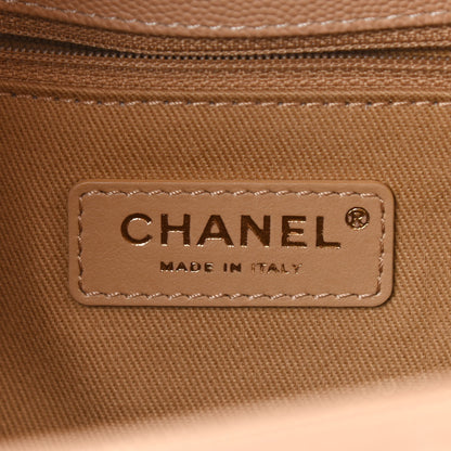 Chanel Caviar Chevron Quilted Small Coco Handle Flap Beige 6 of 11