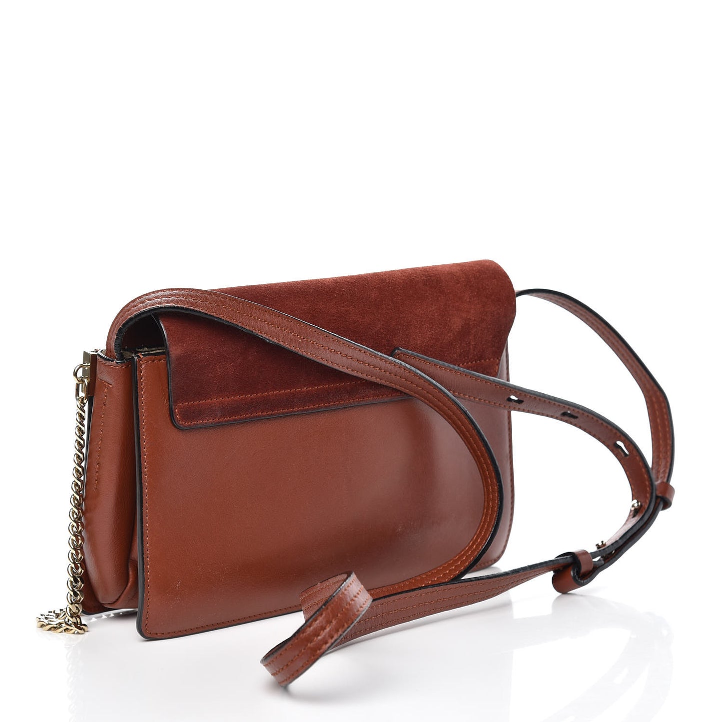 Suede Calfskin Small Faye Shoulder Bag Saffron Red