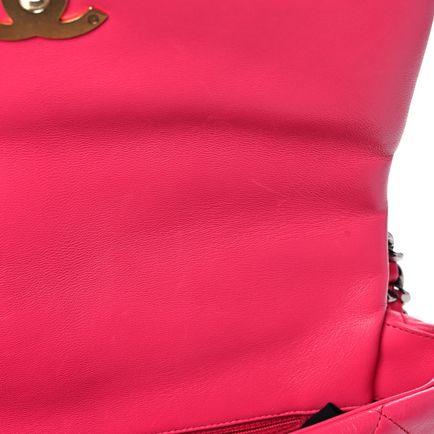 Chanel Goatskin Quilted Large Chanel 19 Flap Dark Pink 13 of 14