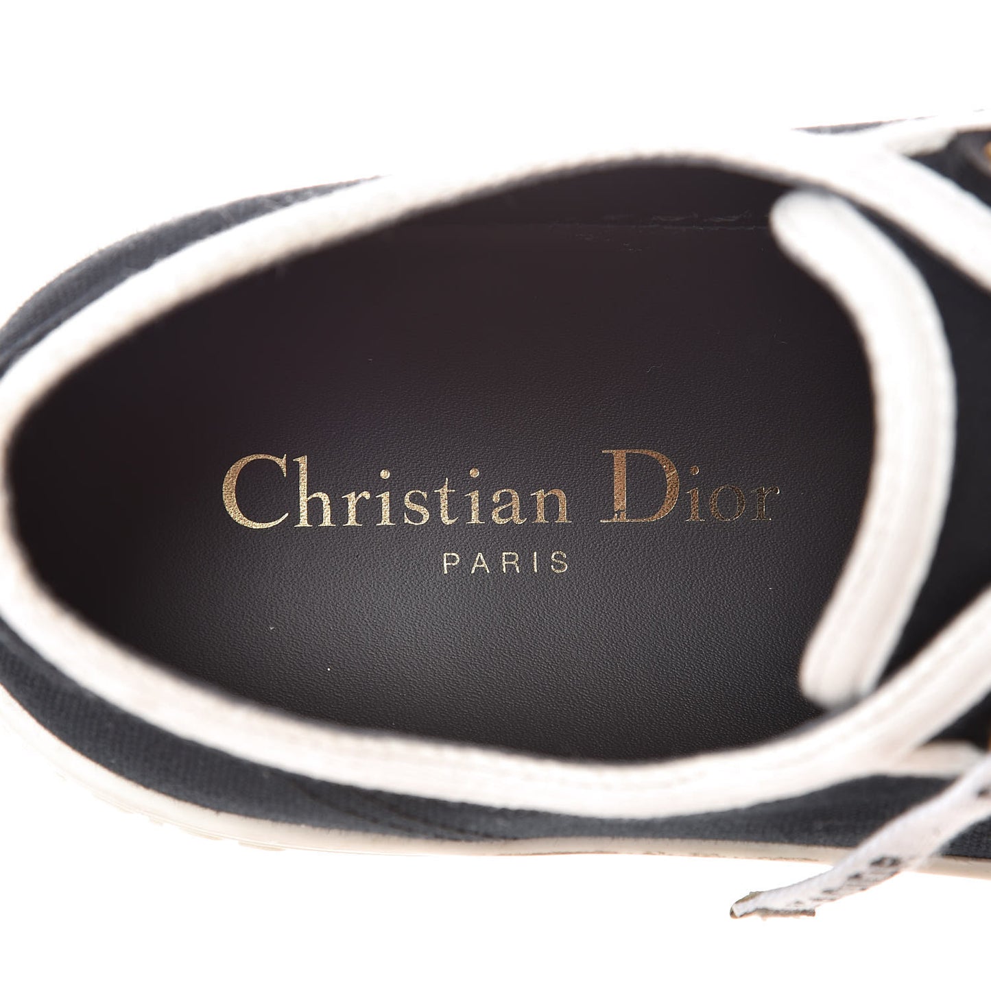 Canvas Walk'n Dior Low Top Sneakers 38.5 Black White