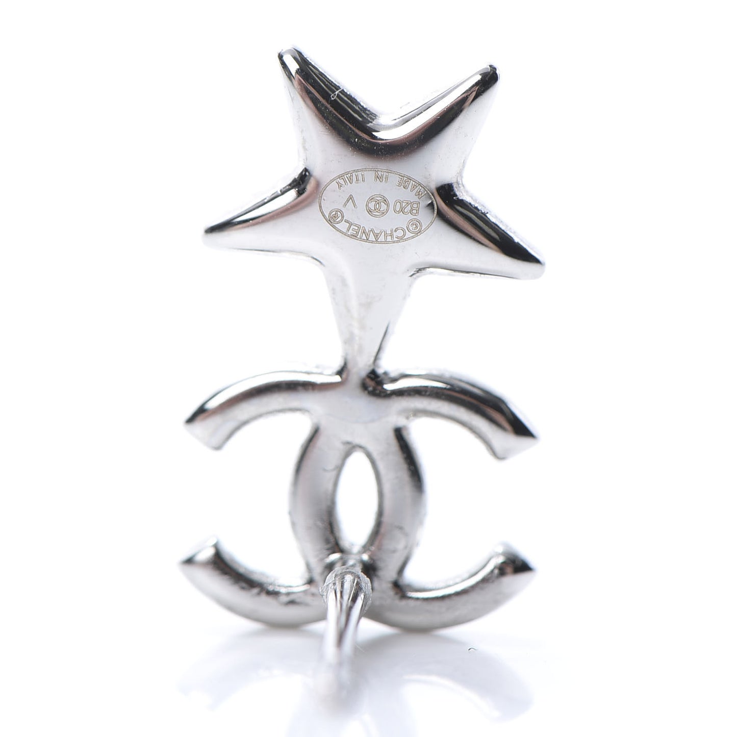 Crystal CC Star Earrings Silver