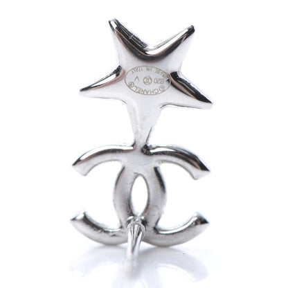Chanel Crystal CC Star Earrings Silver 4 of 5