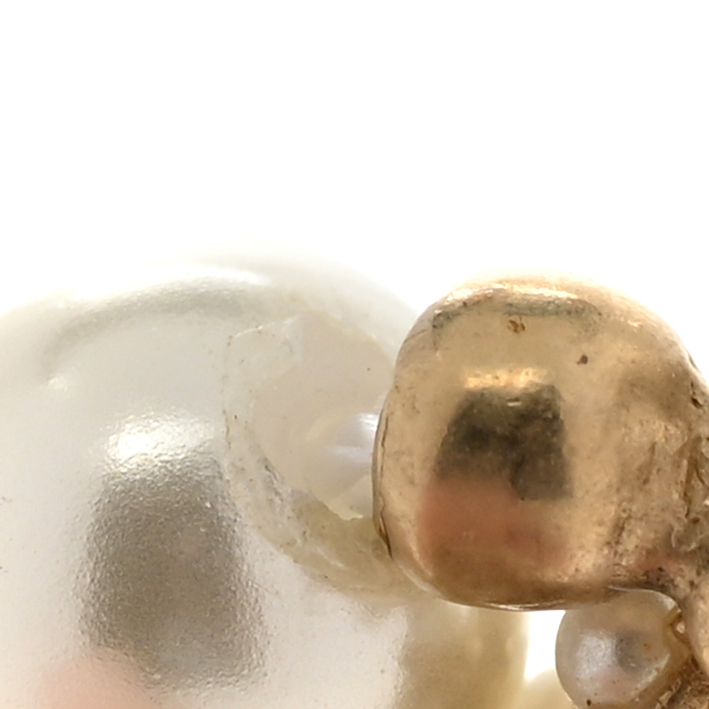 Pearl Metal Long Lariat Necklace Gold
