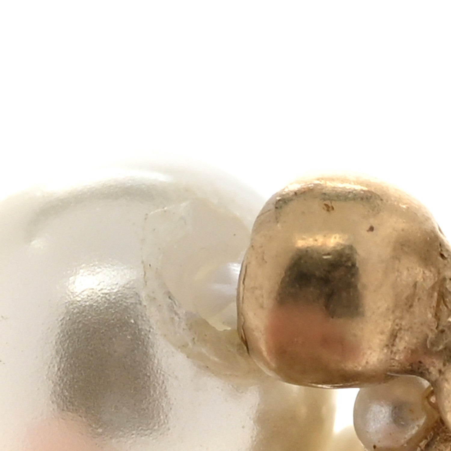 Christian Dior Pearl Metal Long Lariat Necklace Gold 9 of 9