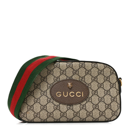 Gucci GG Supreme Monogram Web Neo Vintage Shoulder Bag Beige New Acero Crop 1 of 11