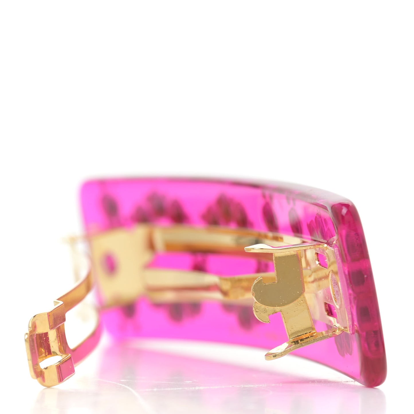 Resin Crystal Single Hair Barrette Fuchsia