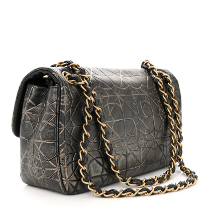 Chanel Metallized Effect Embossed Calfskin Quilted Paris Moscou Moujik Flap Black 3 of 12