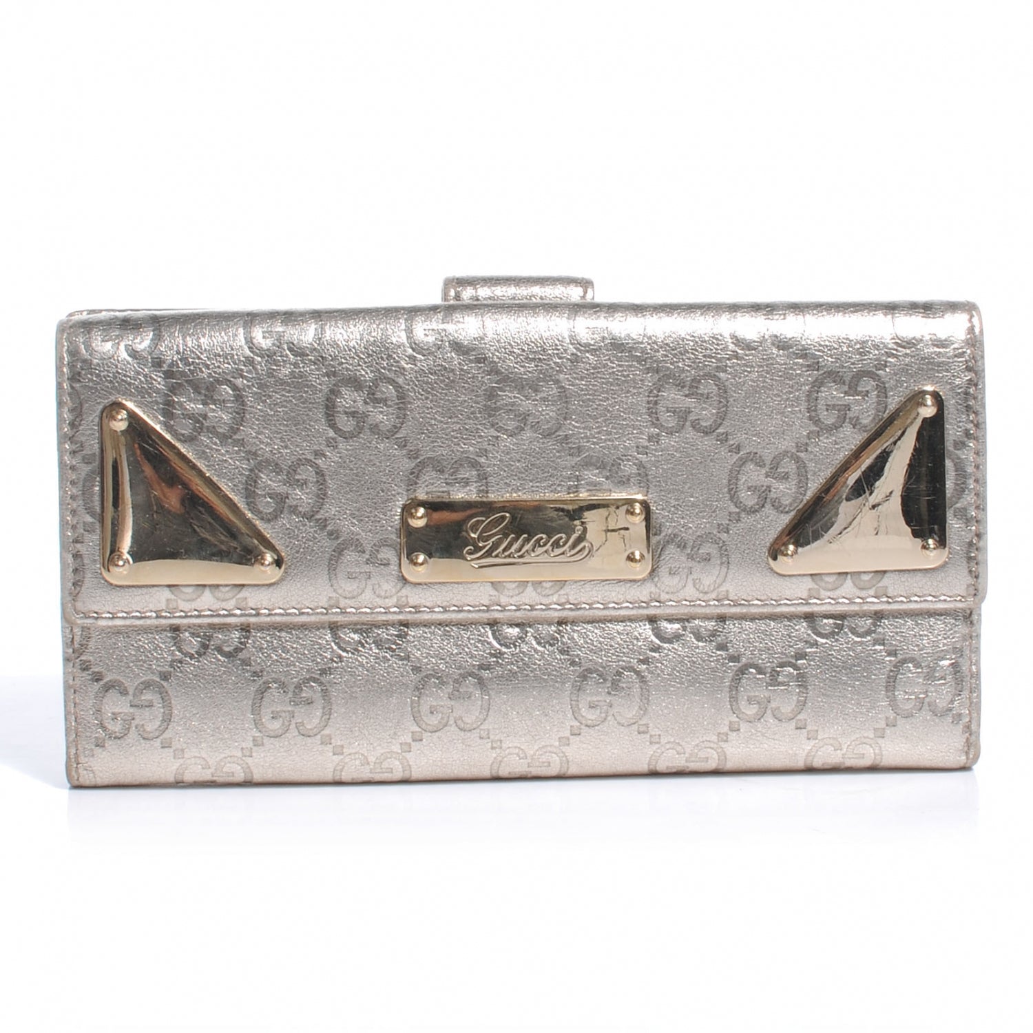 Gucci Guccissima Indy Continental Wallet Silver 1 of 7
