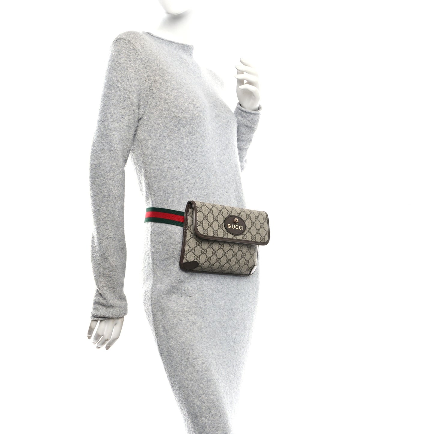 GG Supreme Monogram Neo Vintage Web Belt Bag Brown