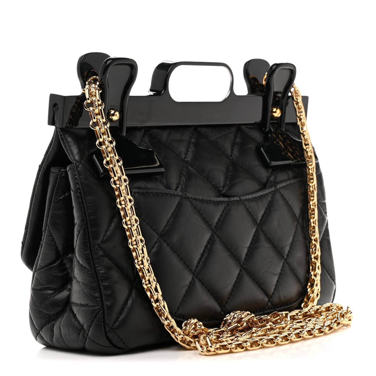 Chanel Aged Calfskin Quilted 2.55 Reissue Mini Hanger Flap Black 3 of 11