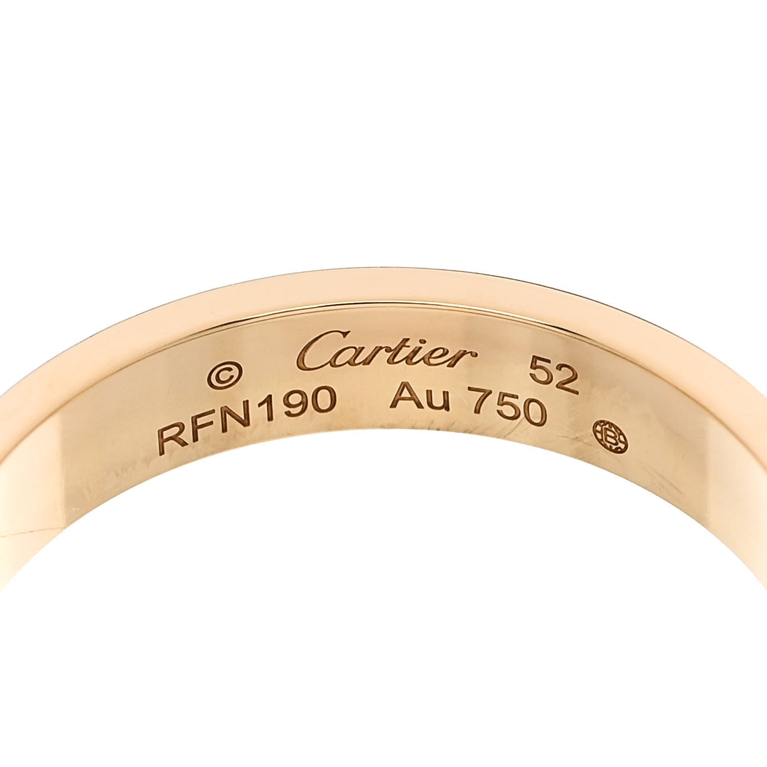 Cartier 18K Yellow Gold 3.5mm LOVE Wedding Band Ring 52 6 4 of 5