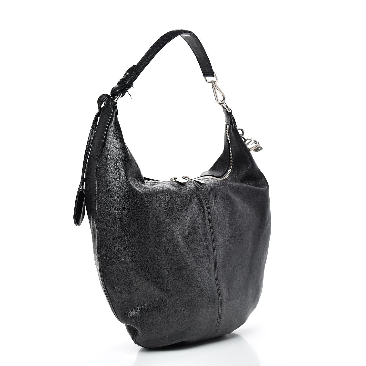 Alexander McQueen Small Padlock Biker Hobo Black 2 of 13