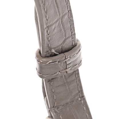 Saint Laurent Calfskin Crocodile Embossed Medium Bellechasse Satchel Grey 12 of 12