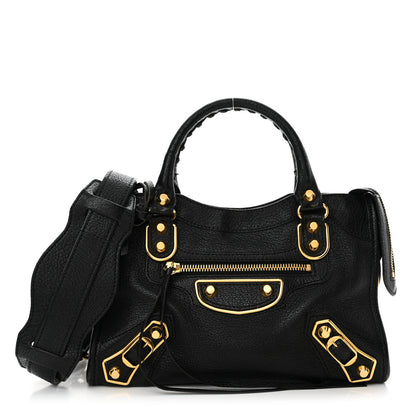 Balenciaga Chevre Gold Metallic Edge Hardware Mini City Black 1 of 16