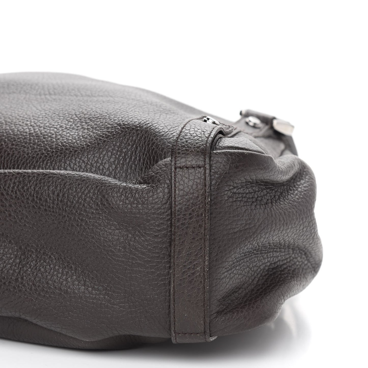 Calfskin Medium Abbey Shoulder Bag Dark Brown