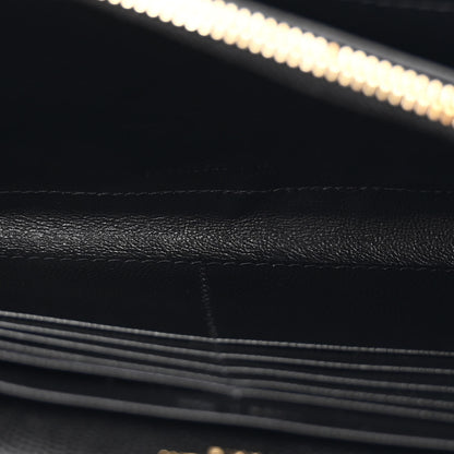 Saint Laurent Grain De Poudre Matelasse Chevron Monogram Chain Wallet Black 6 of 12