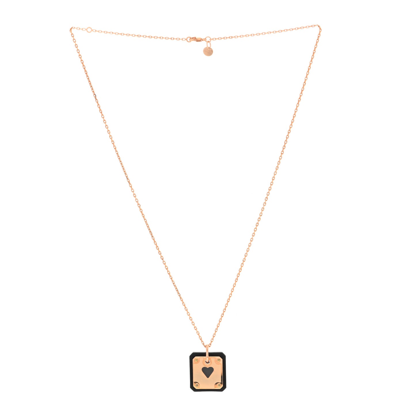 Rose Gold Plated Swift As De Coeur Necklace Black