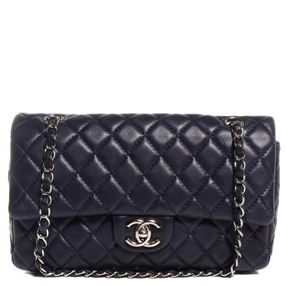 Chanel Lambskin Medium Double Flap Navy 1 of 8
