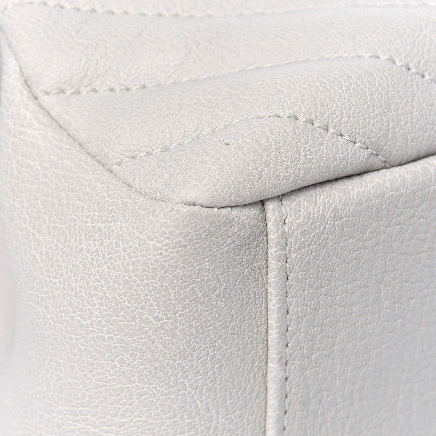 Sheepskin Matelasse Chevron Monogram Medium College Bag Crema Soft