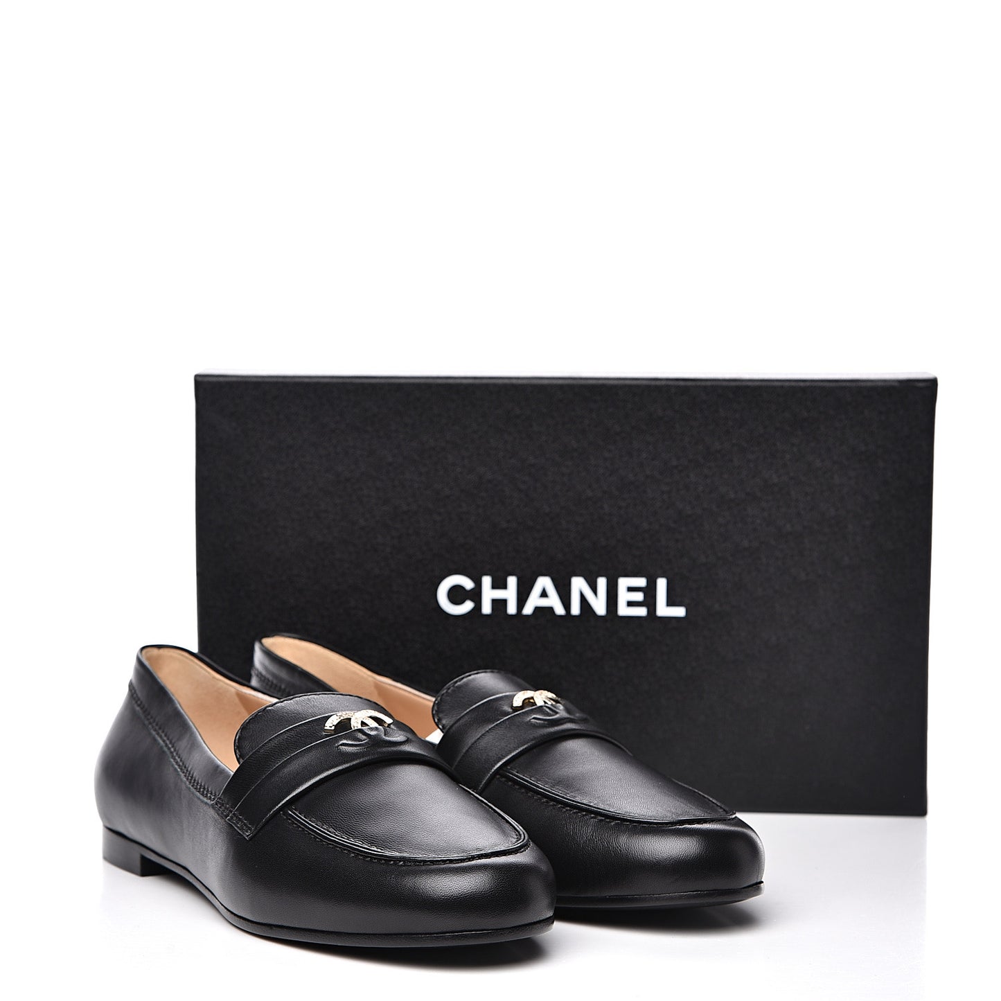 Lambskin CC Loafers 38.5 Black