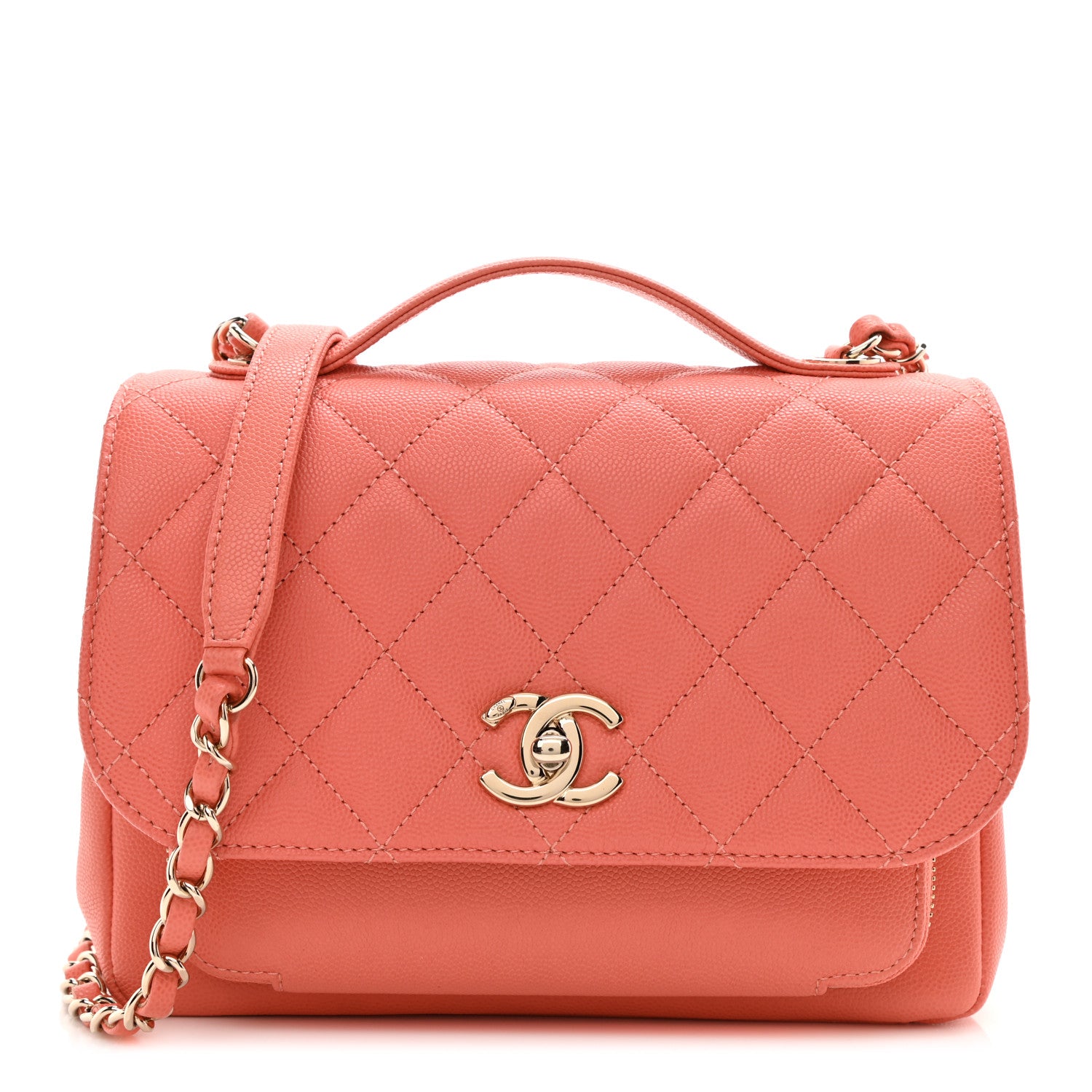 Chanel Caviar Quilted Small Business Affinity Flap Coral 1 of 8