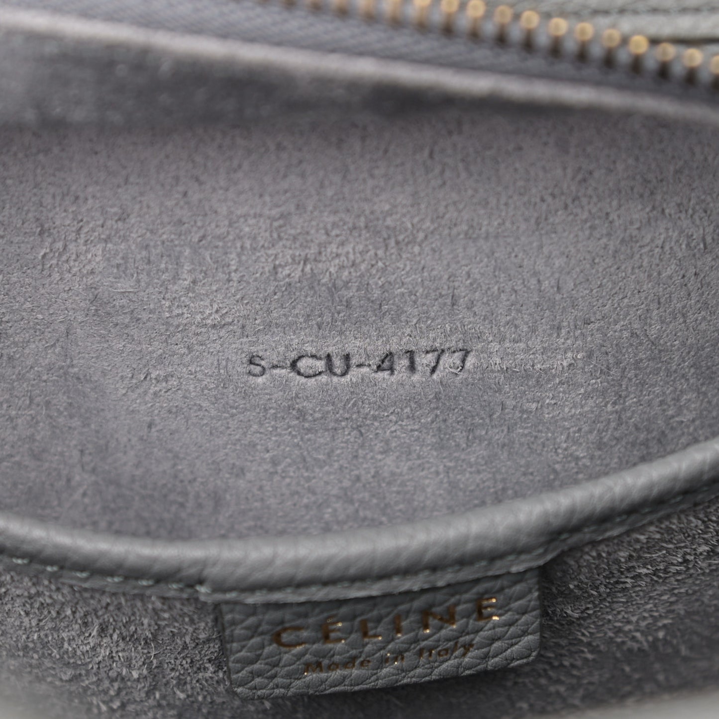 Drummed Calfskin Nano Luggage Kohl