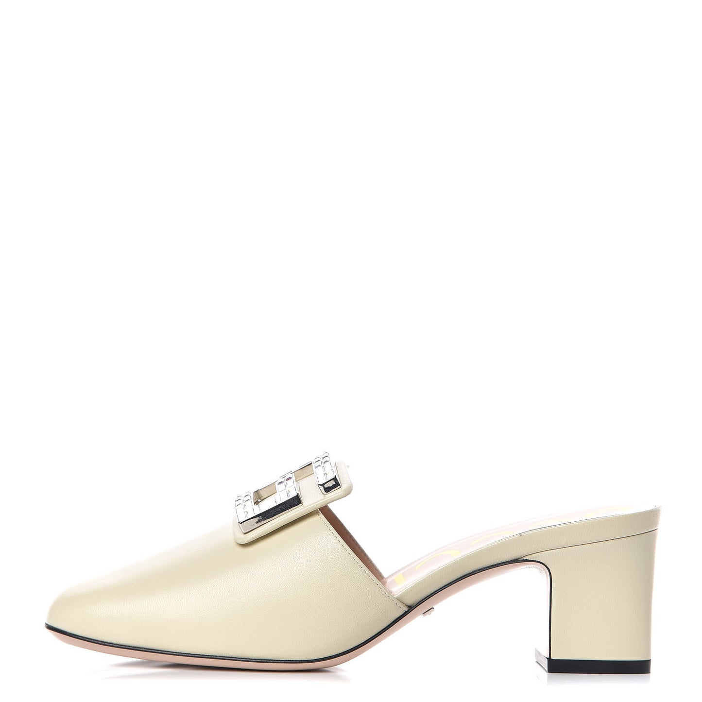 Malaga Kid Crystal Square G Madelyn Mules 38 Vintage White