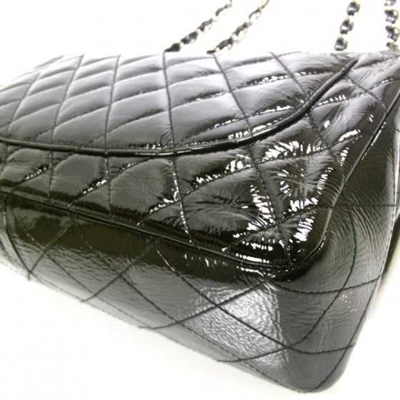 Chanel Distressed Patent Jumbo Flap Black 5 of 12