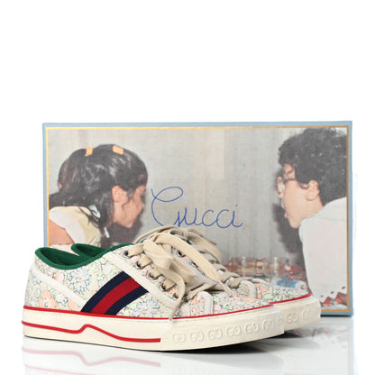 Gucci X LIBERTY OF LONDON Canvas Web Tracy Print Womens 1977 Tennis Sneakers 38.5 Mint Peach Mystic White 8 of 8