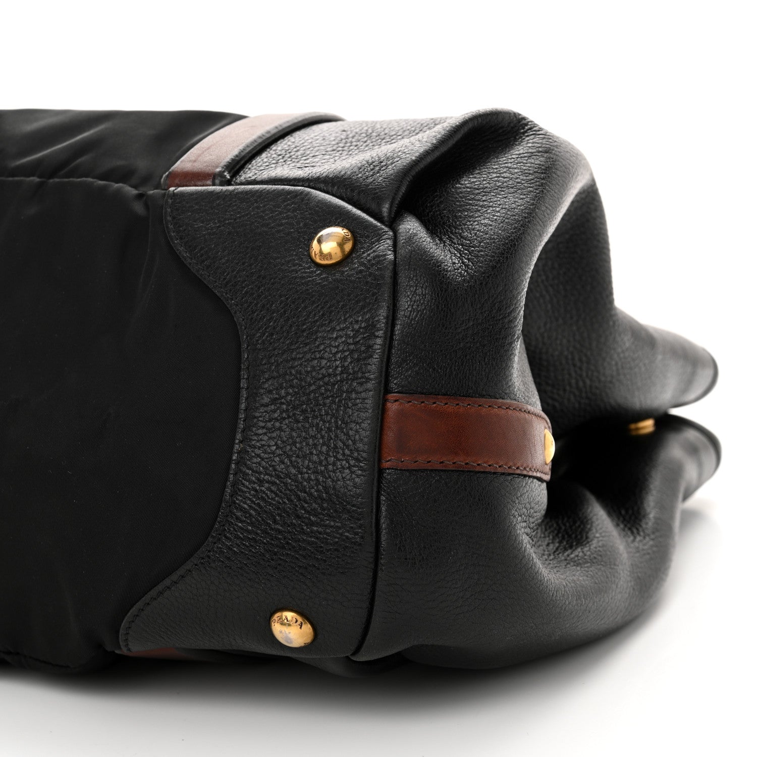 Prada Tessuto Vitello Daino Tote Black Bruciato 10 of 10