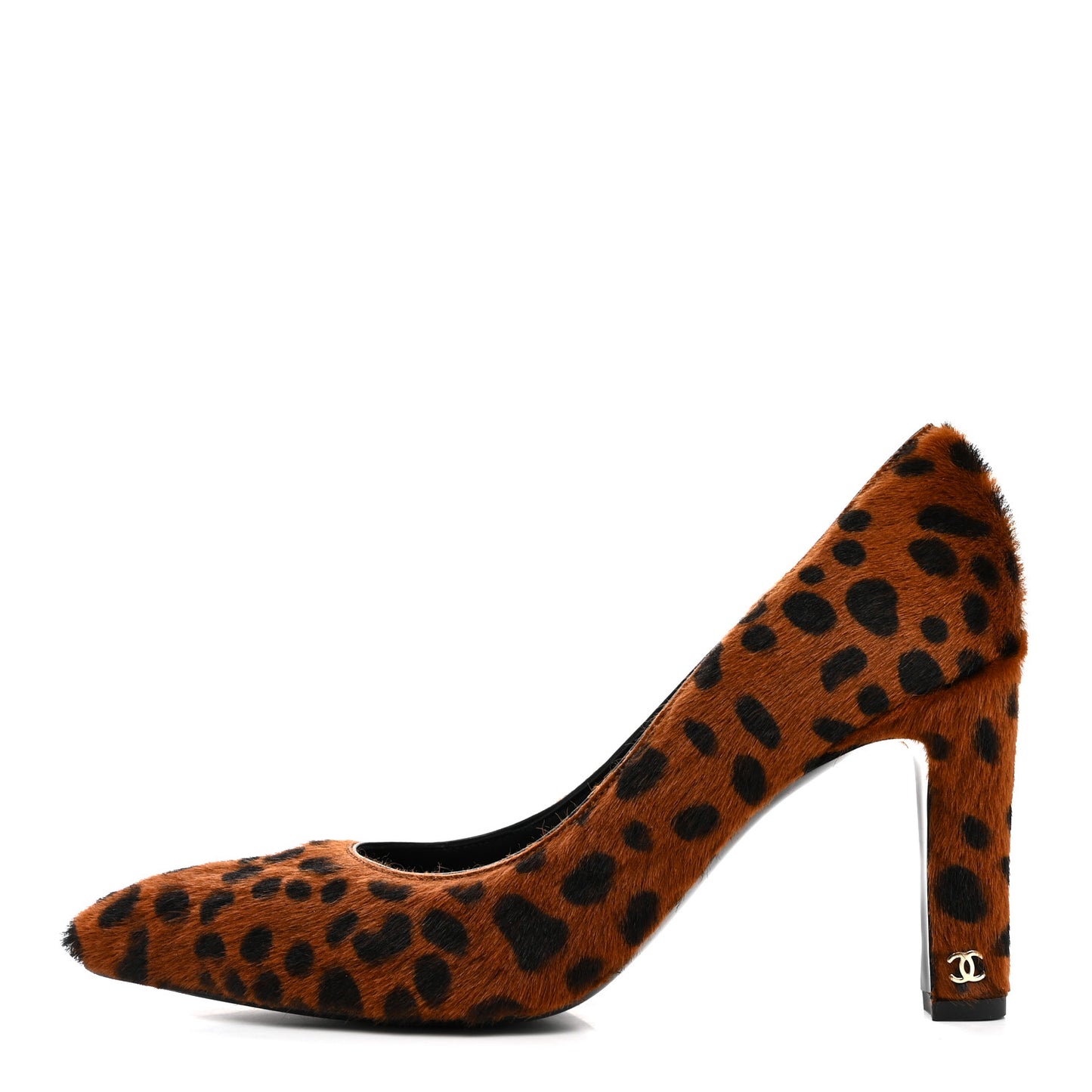 Pony Hair Lambskin Pumps 40 Brown Black