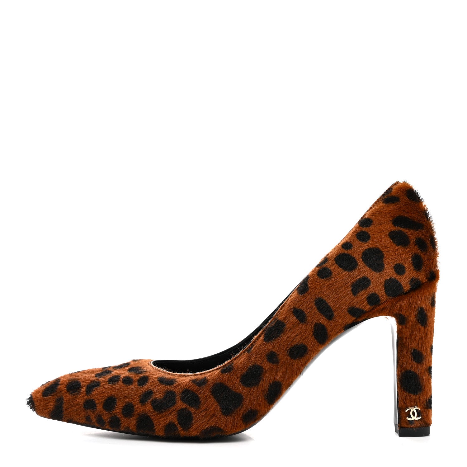 Chanel Pony Hair Lambskin Pumps 40 Brown Black 1 of 10