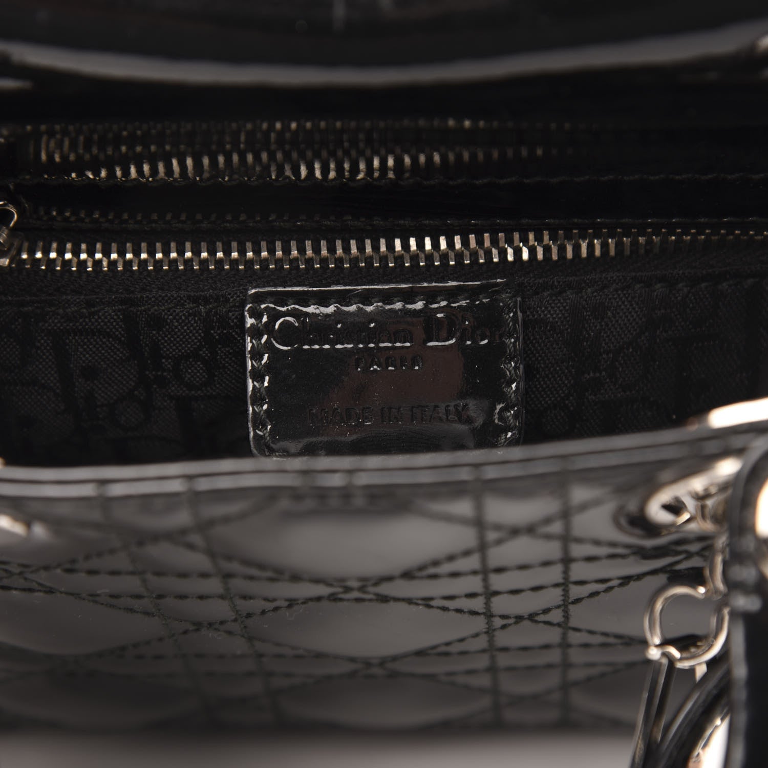 Christian Dior Patent Cannage Mini Lady Dior Black 6 of 10
