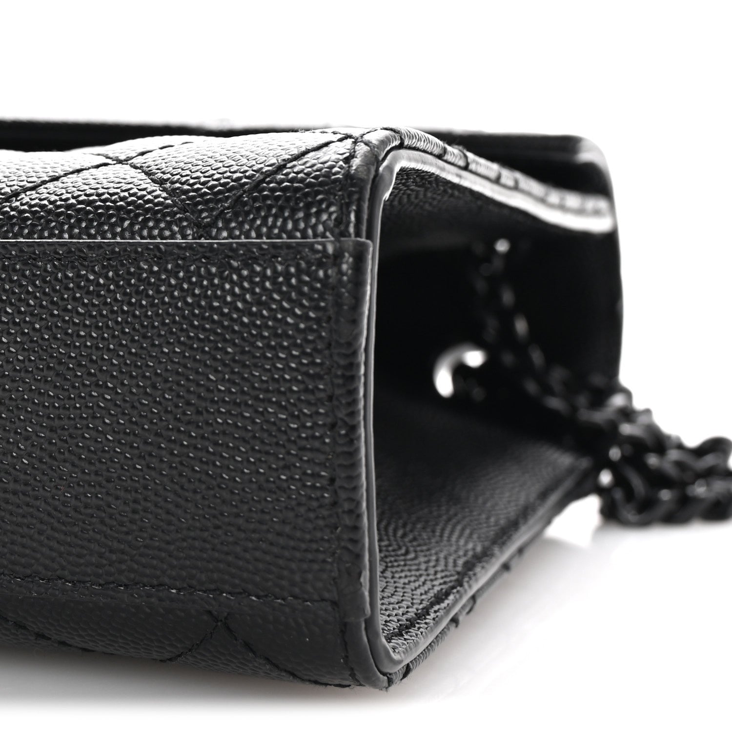 Saint Laurent Grain De Poudre Textured Mixed Matelasse Triquilt Medium Monogram Monochrome Satchel Black 10 of 10