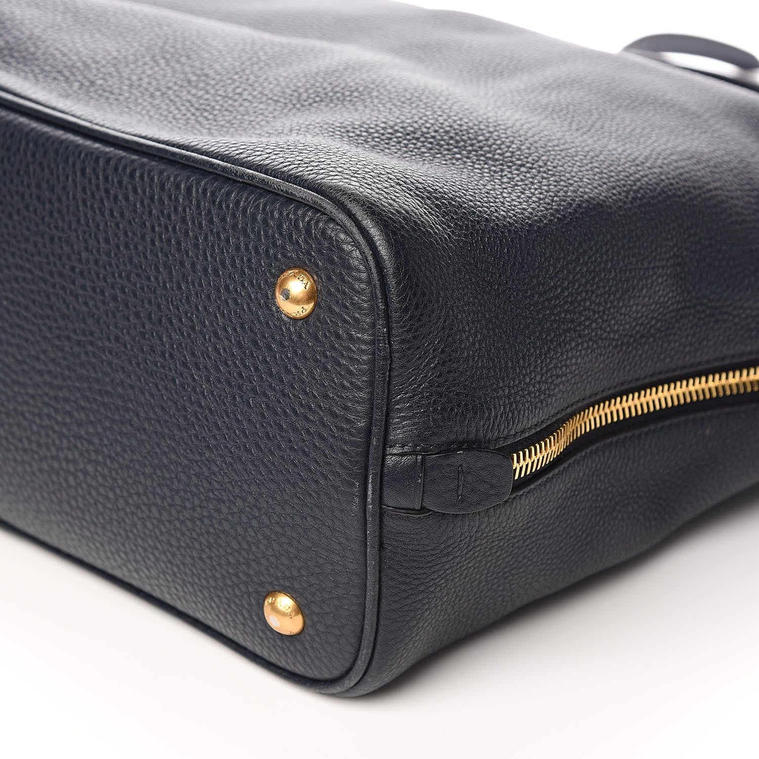 Prada Vitello Daino Side Zip Tote Baltico 10 of 11